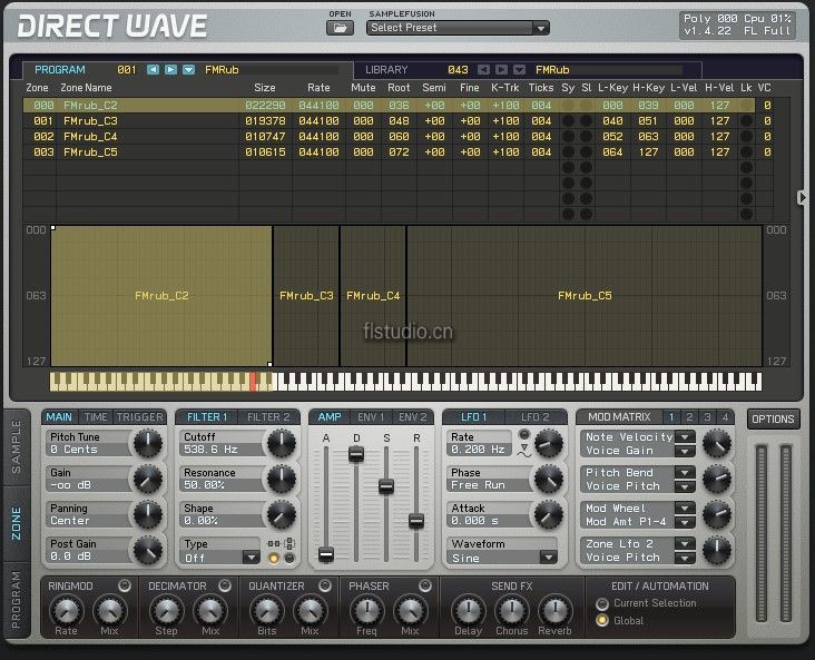 FL Studio 采样器DirectWave教程一 采样映射